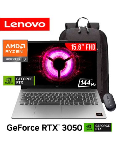 Laptop Gamer Lenovo LOQ 15ARP10E Ryzen 7 7735HS 16GB 512GB SSD RTX 3050 6GB 15.6" FHD 144Hz